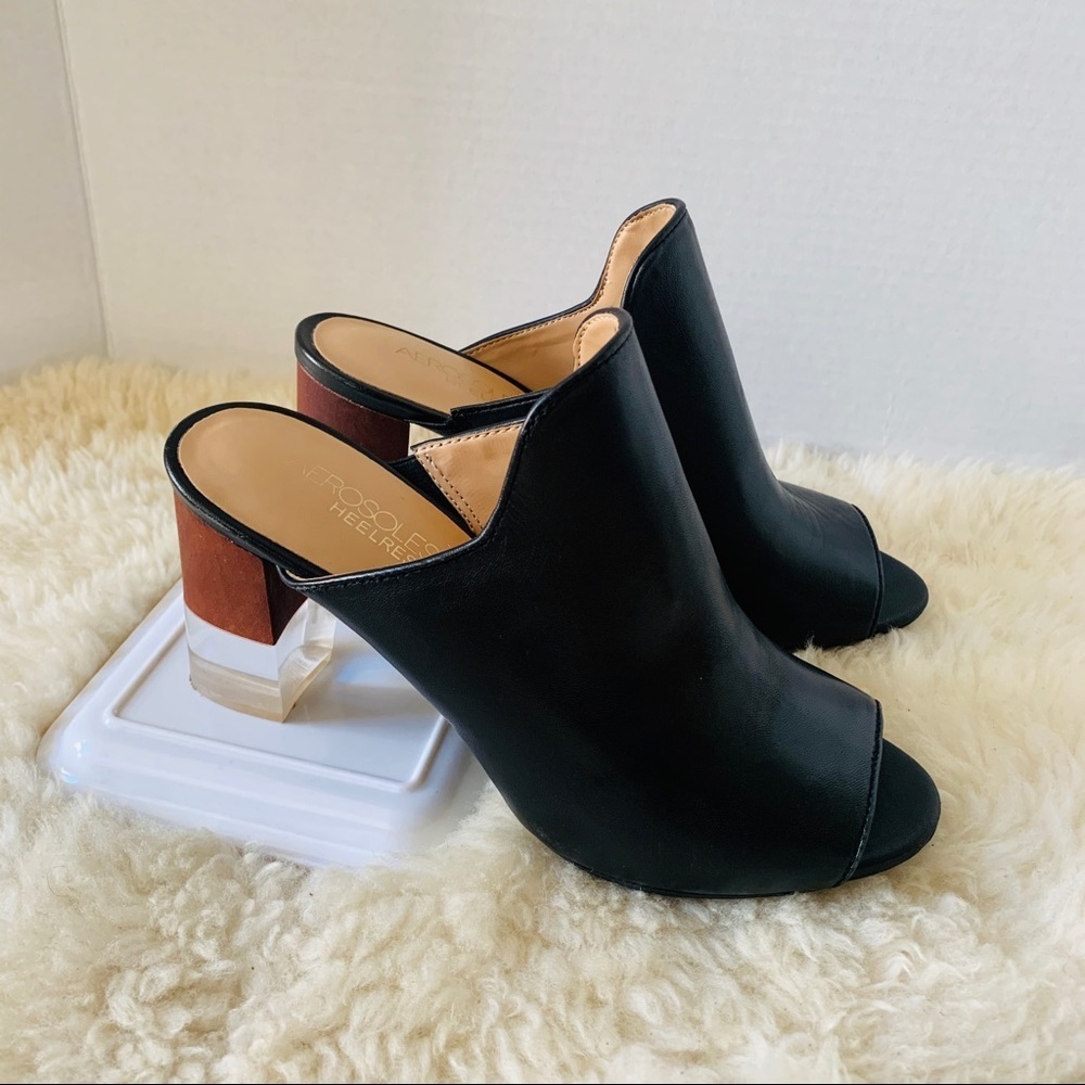 Aerosoles Heelrest Open Toe Booties Black Size  7